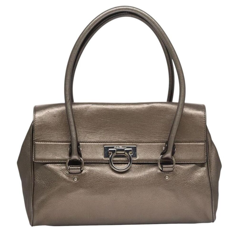 Salvatore Ferragamo Sofia Satchel Leather Silver Leather Handbag